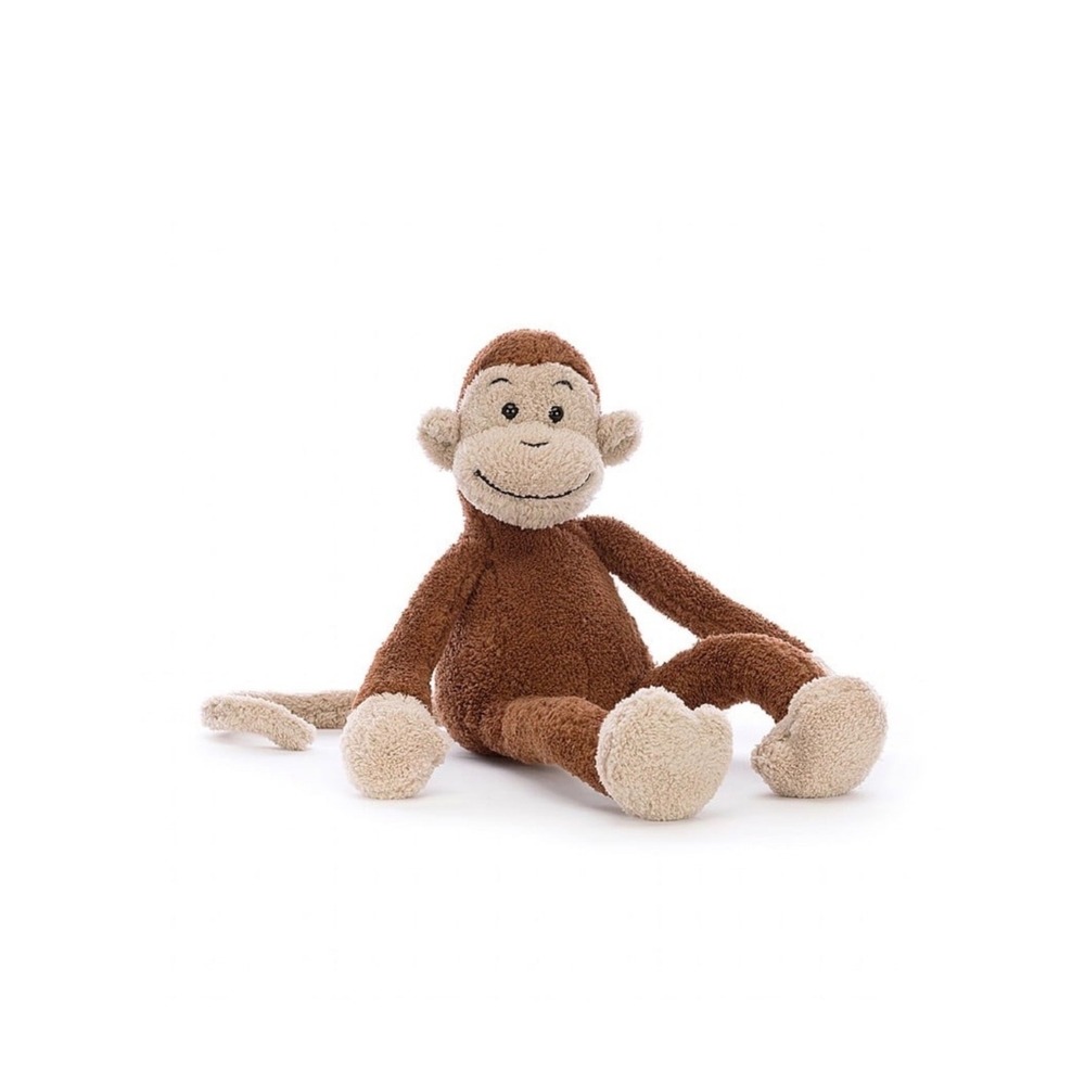 Jellycat Slackajack Monkey Brown Tan Plush Stuffed Animal Soft Toy Retired
